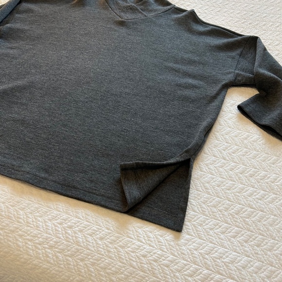 Bryn WALKER Oversized Crossover V-Neck Tunic Charcoal Grey 100% Wool Size M - Picture 5 of 15